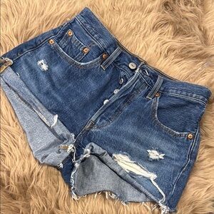 Levi's 501 Jean Shorts Distressed High-Waisted